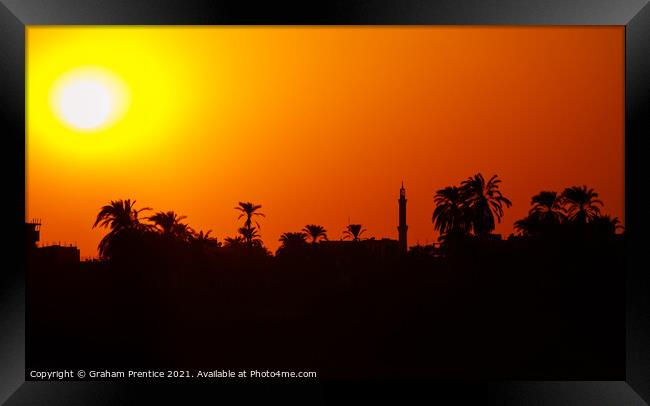 Luxor Sunset Framed Print by Graham Prentice