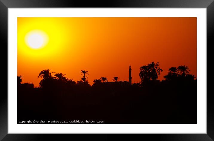 Luxor Sunset Framed Mounted Print by Graham Prentice