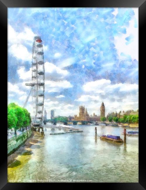 River Thames View at Westminster Framed Print by Graham Prentice