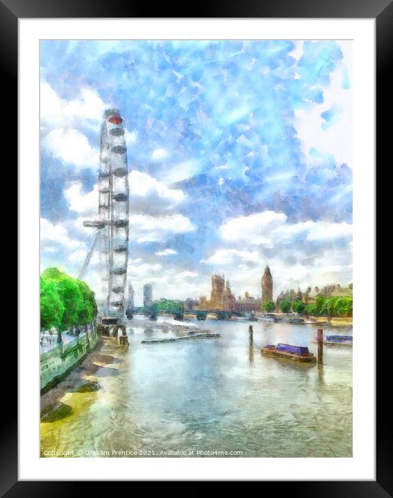 River Thames View at Westminster Framed Mounted Print by Graham Prentice