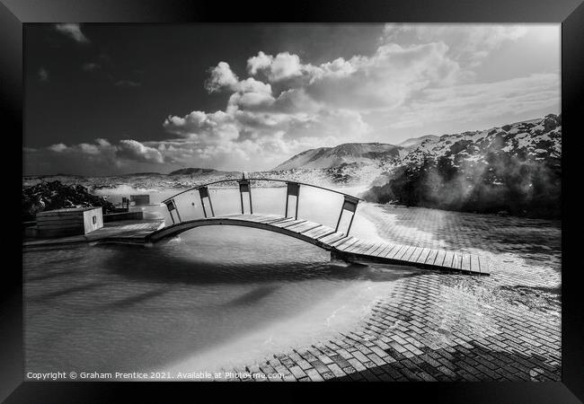 Bridge at Blue Lagoon, Iceland Framed Print by Graham Prentice