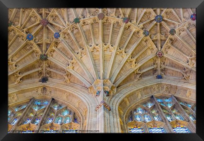 Fan Vaulted Ceiling in Sherborne Abbey Framed Print by Graham Prentice
