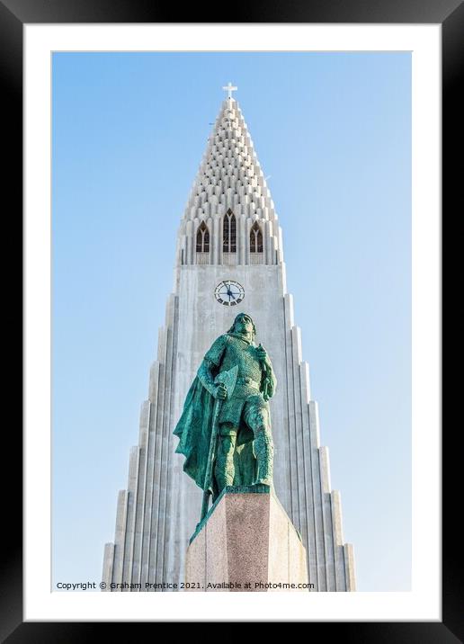 Leif Erikson Statue, Reykjavik, Iceland Framed Mounted Print by Graham Prentice