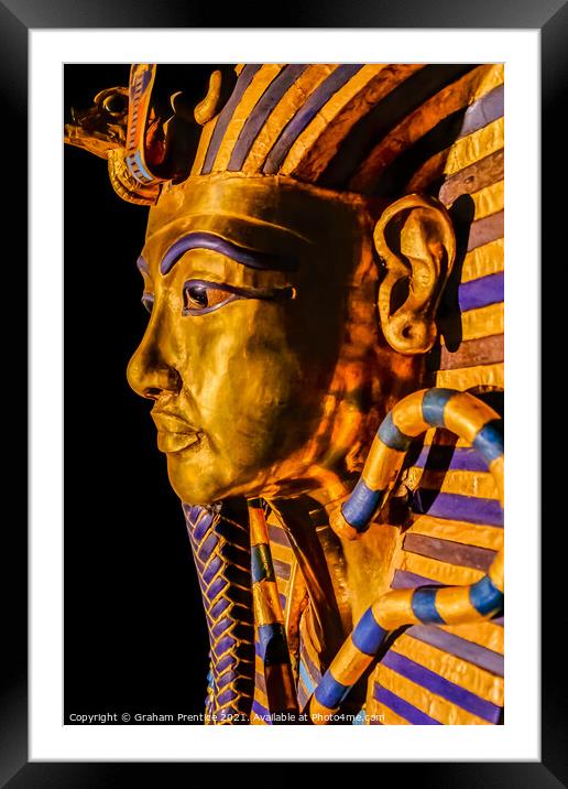 Funerary Mask of Tutankhamun Framed Mounted Print by Graham Prentice