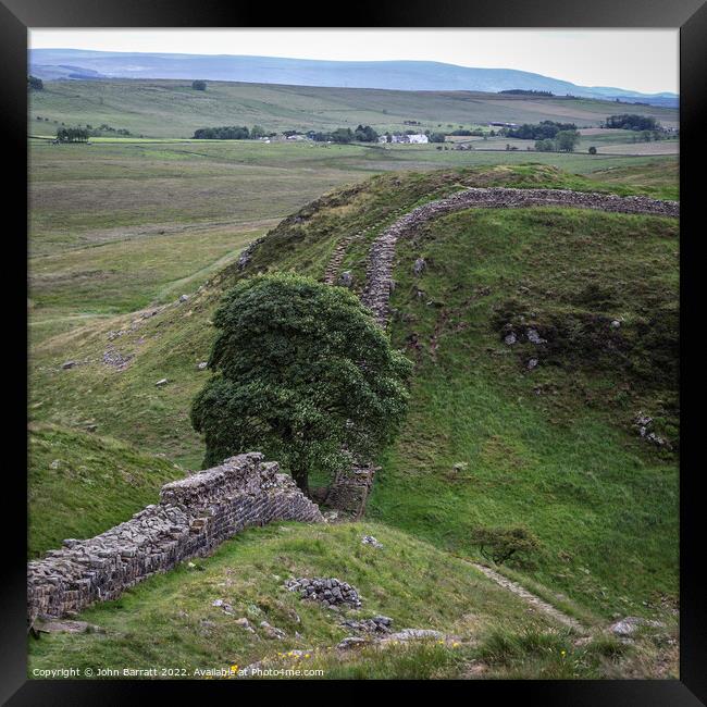 Sycamore Gap From Above Framed Print by John Barratt