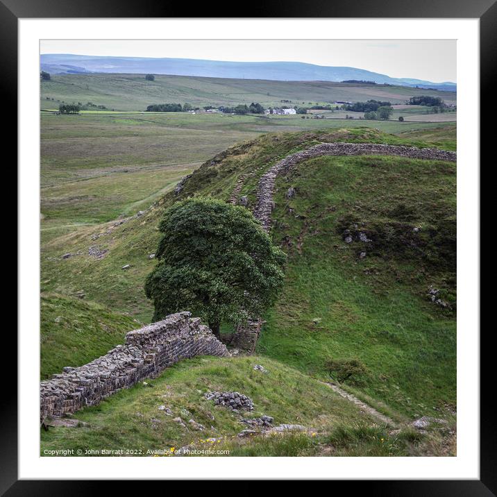 Sycamore Gap From Above Framed Mounted Print by John Barratt