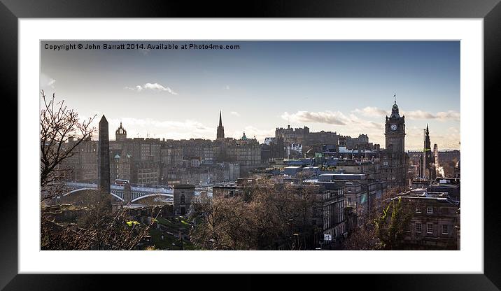  Winter Edinburgh Framed Mounted Print by John Barratt