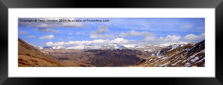 Honister Pass Summit Framed Mounted Print by Tony Johnson