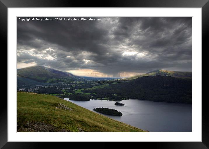 Stormy Skies From Catbells Framed Mounted Print by Tony Johnson