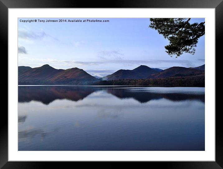  Derwentwater Reflections Framed Mounted Print by Tony Johnson