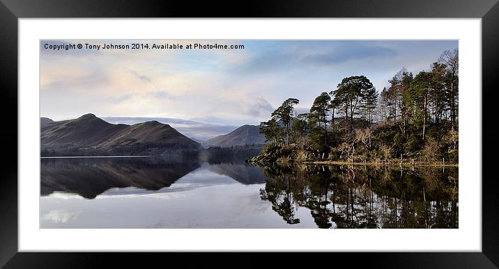 Friars Crag Reflections Framed Mounted Print by Tony Johnson