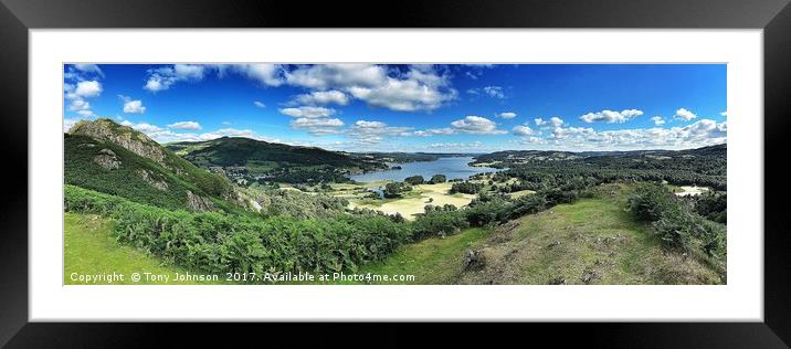 Lake Windermere From Todd Crag Framed Mounted Print by Tony Johnson