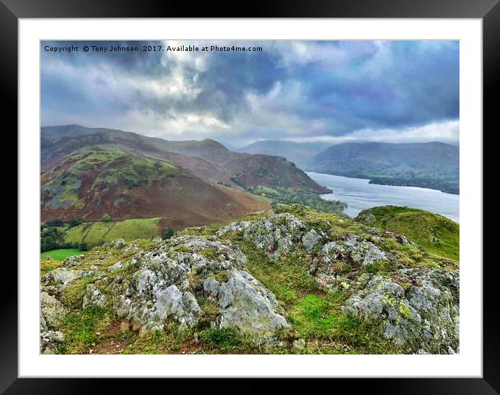 Hallin Fell and Ullswater Framed Mounted Print by Tony Johnson