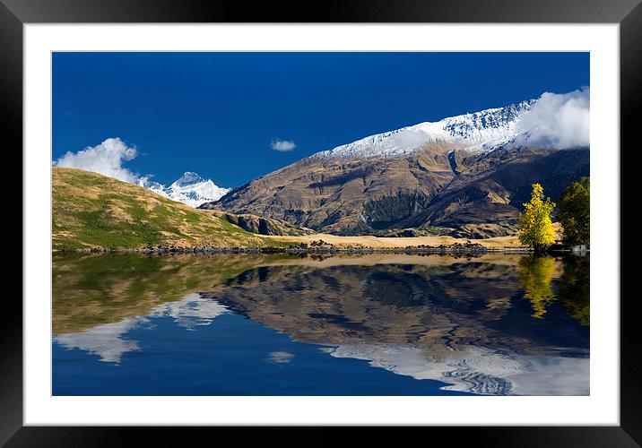Glendhu Bay, Lake Wanaka, New Zealand with Mt Aspi Framed Mounted Print by Sheila Smart