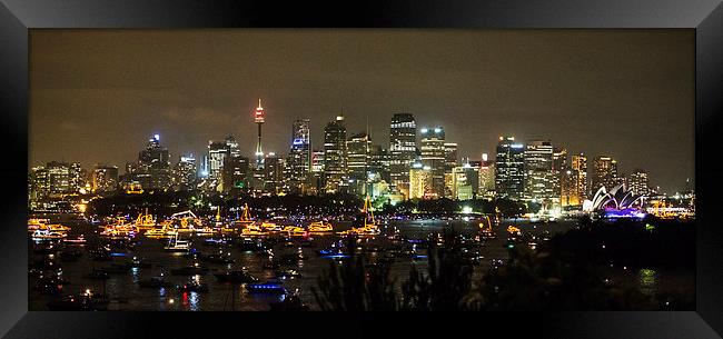 Sydney Harbour New Years Eve Framed Print by Sheila Smart