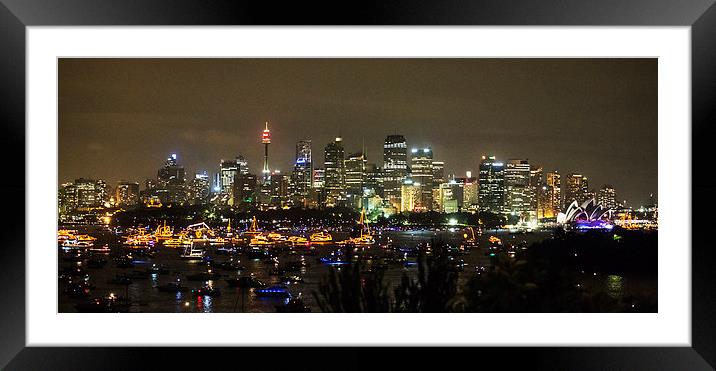 Sydney Harbour New Years Eve Framed Mounted Print by Sheila Smart