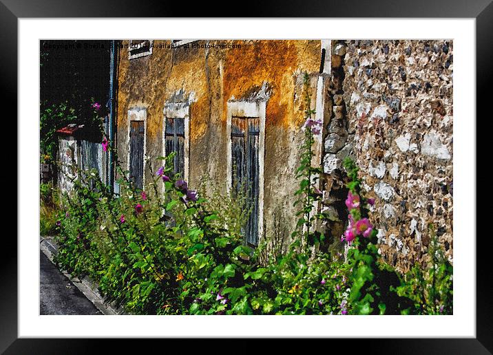 Cottage in Giverny, France Framed Mounted Print by Sheila Smart