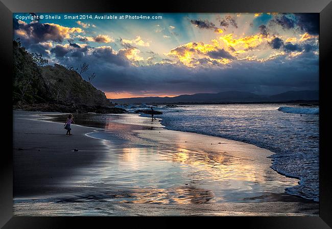 Sunset over Byron Bay Framed Print by Sheila Smart