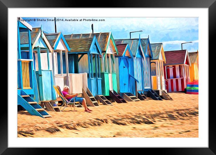  Beach huts at Southend Framed Mounted Print by Sheila Smart