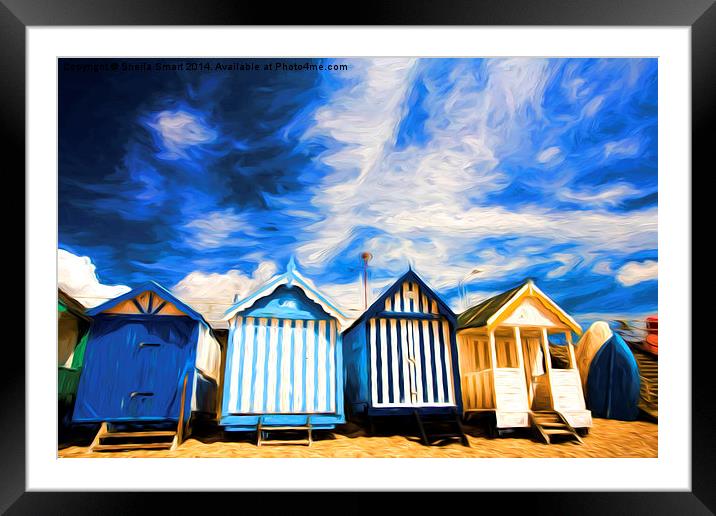  Beach huts at Southend Framed Mounted Print by Sheila Smart