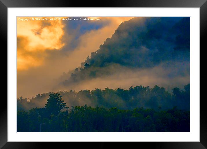  Early morning mist at Lake Matheson, New Zealand Framed Mounted Print by Sheila Smart