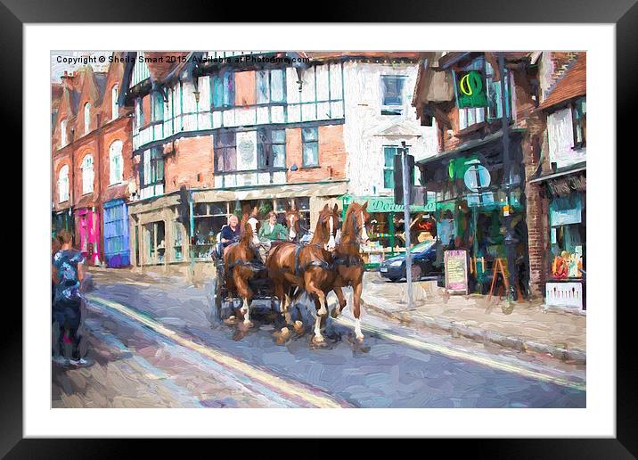  Horse carriage in Lyndhurst Framed Mounted Print by Sheila Smart