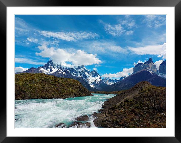 Mountains in Torres del Paine Framed Mounted Print by Miranda Wallace