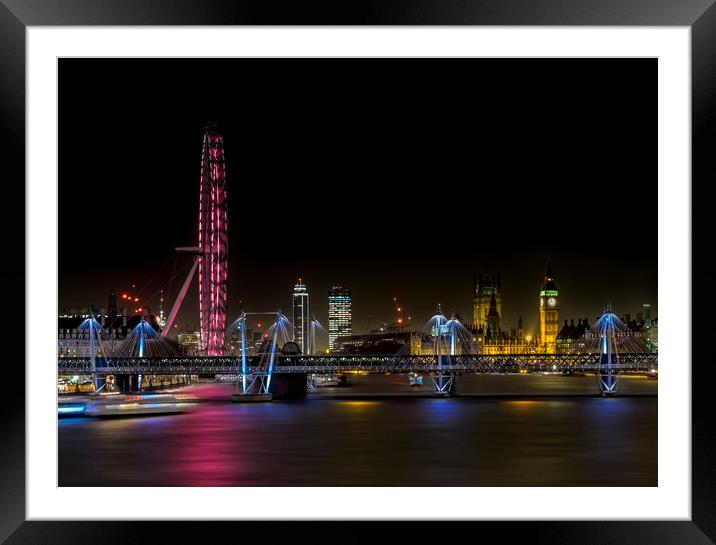 The Lights of London Framed Mounted Print by LensLight Traveler