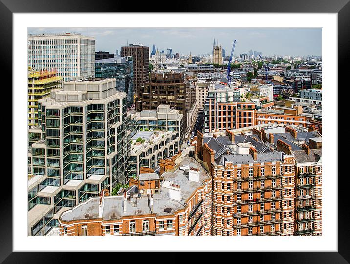 City Blocks In London Framed Mounted Print by LensLight Traveler