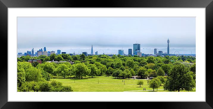  Panorama Of The City Of London from Primrose Hill Framed Mounted Print by LensLight Traveler