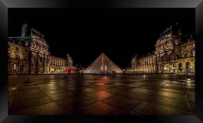  A Wet Night At The Louvre Framed Print by LensLight Traveler