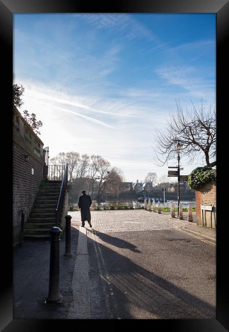 Mystery Man in Richmond Framed Print by LensLight Traveler