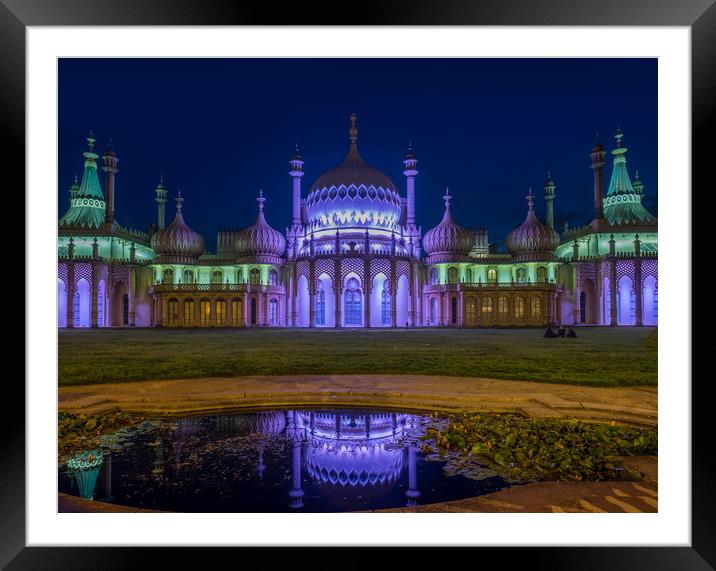 Brighton Pavillion At Night Framed Mounted Print by LensLight Traveler