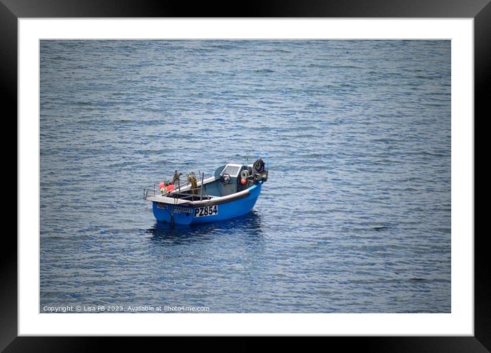 Lone Boat Framed Mounted Print by Lisa PB