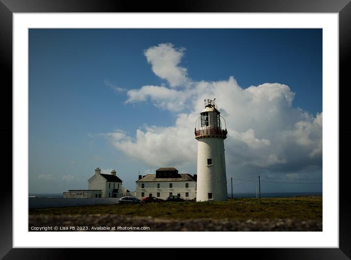 Cloudy Lighthouse Framed Mounted Print by Lisa PB