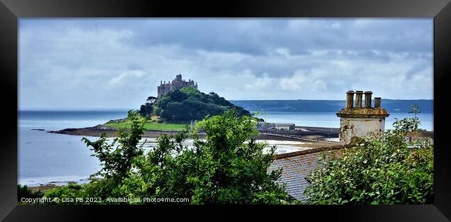 Distant St. Michaels Mount Framed Print by Lisa PB