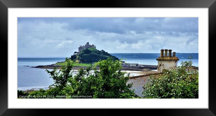 Distant St. Michaels Mount Framed Mounted Print by Lisa PB
