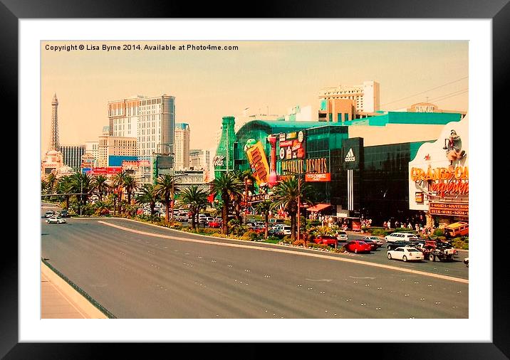 Las Vegas Strip, Street Level Framed Mounted Print by Lisa PB