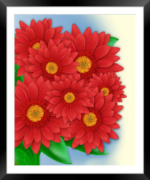 Gerbera  Herbera Bouquet Framed Mounted Print by Lidiya Drabchuk