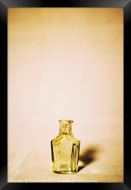 Small glass bottle Framed Print by Tracy Smith