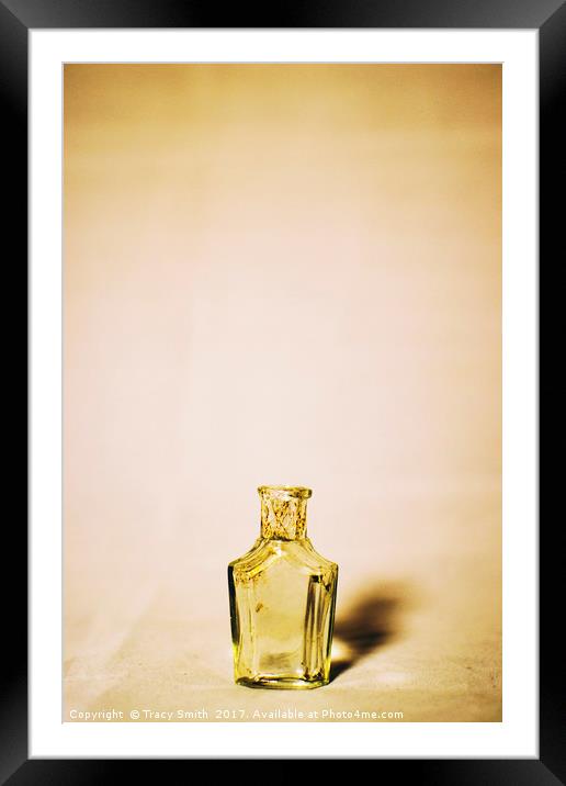 Small glass bottle Framed Mounted Print by Tracy Smith