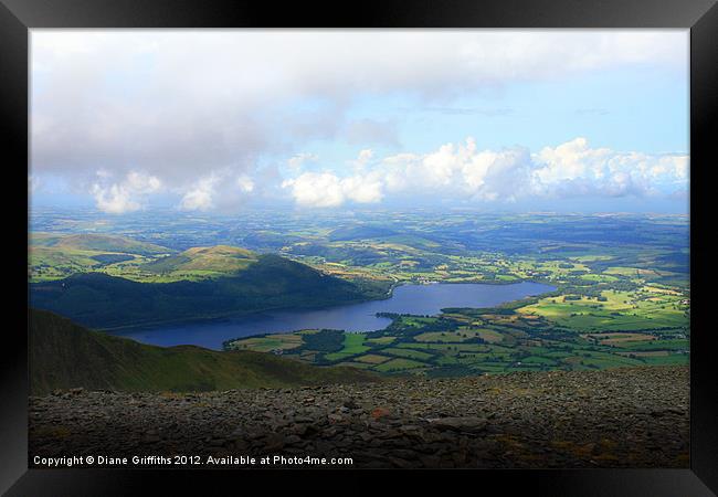 View from Skiddaw Framed Print by Diane Griffiths