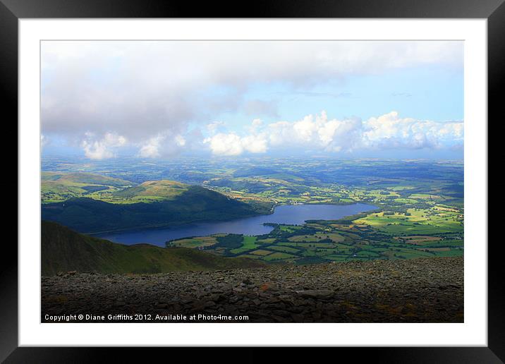 View from Skiddaw Framed Mounted Print by Diane Griffiths