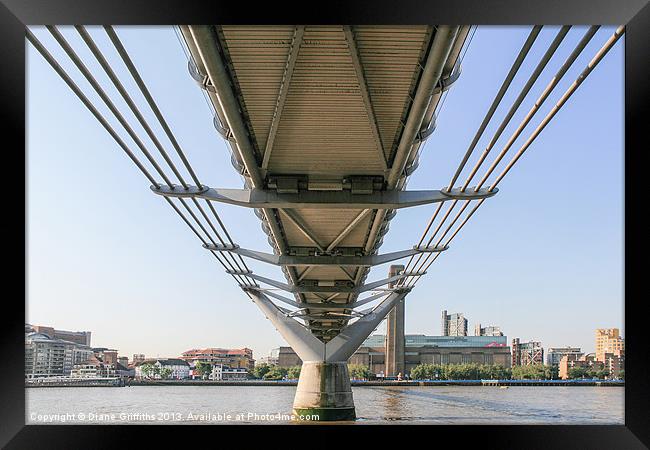 Under the Millennium Bridge Framed Print by Diane Griffiths