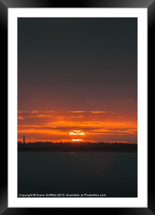 Sunset over the Isle of Sheppey Framed Mounted Print by Diane Griffiths