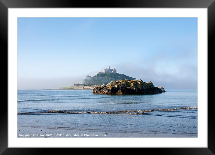 Misty St Michaels Mount Framed Mounted Print by Diane Griffiths