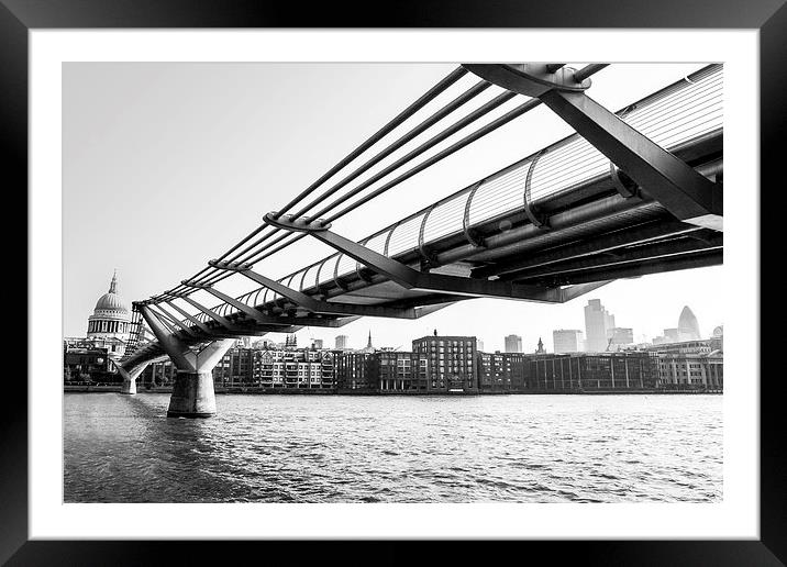 St Pauls and The Millennium Bridge Framed Mounted Print by Diane Griffiths