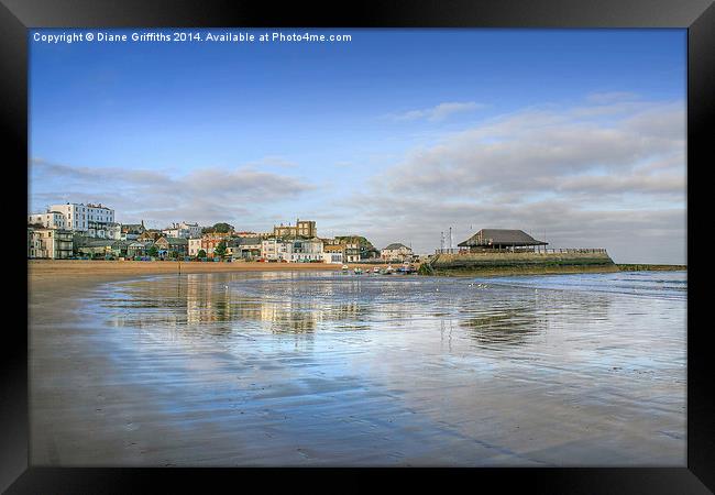 Broadstairs Beach and Pier Framed Print by Diane Griffiths