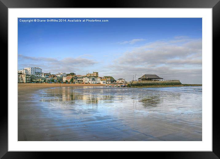 Broadstairs Beach and Pier Framed Mounted Print by Diane Griffiths