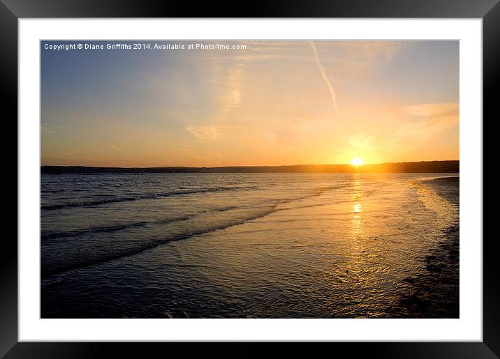  Sunset Across Mounts Bay Framed Mounted Print by Diane Griffiths